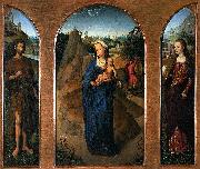 Hans Memling Triptych of the Rest on the Flight into Egypt. oil